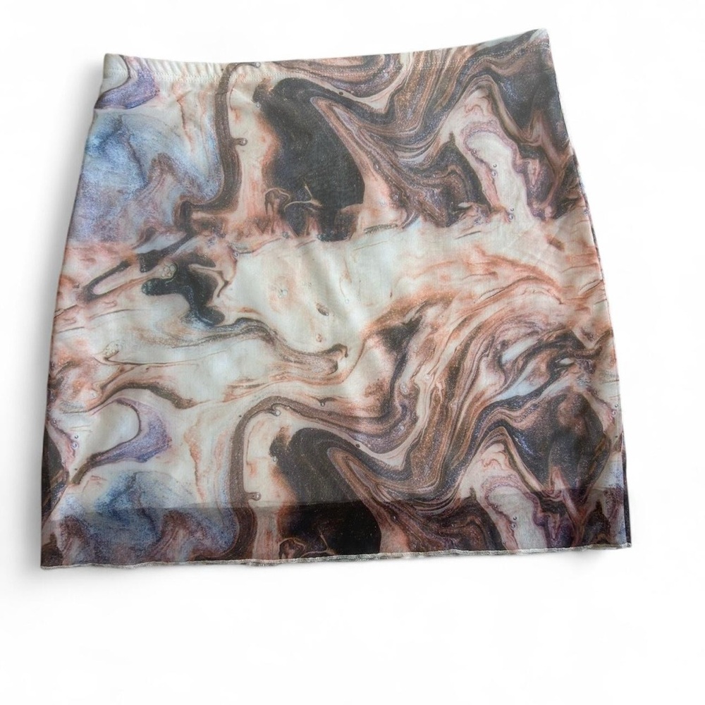 Y2K Marble print Mini Rave Skirt